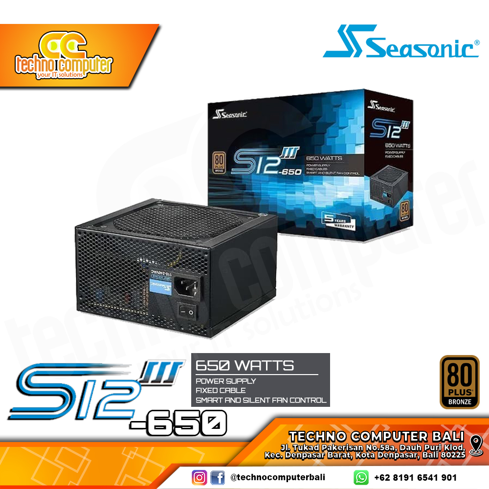 SEASONIC S12III-650 650W 80+ Bronze - Non Modular