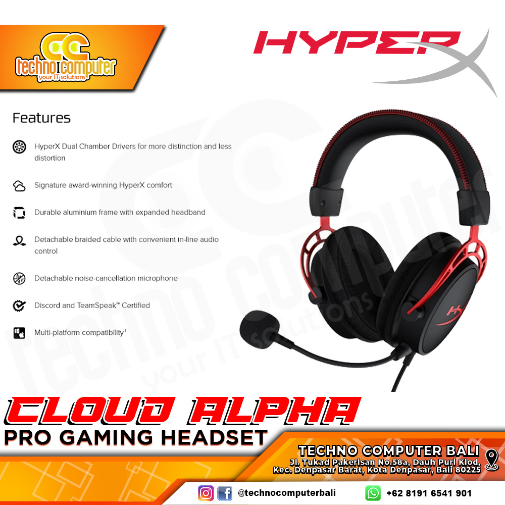 HEADSET HYPERX CLOUD ALPHA (HX-HSCA-RD) - Gaming Headset