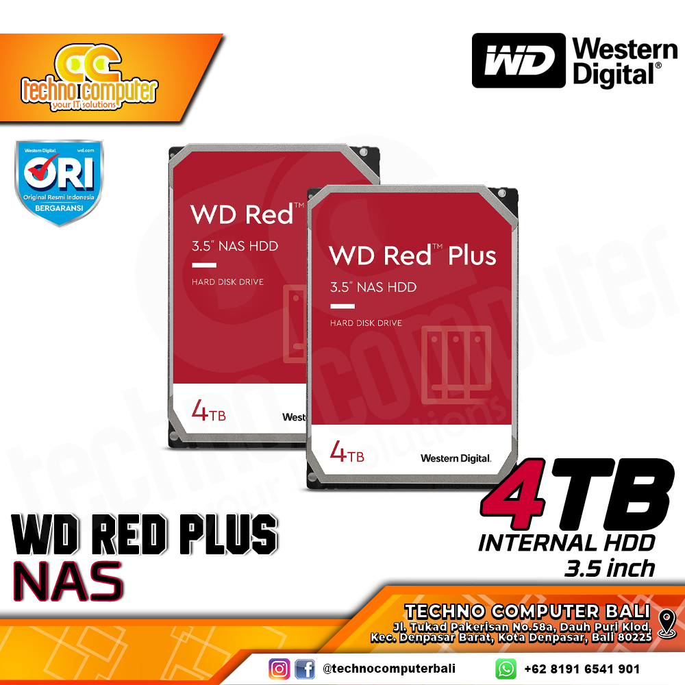 HDD INTERNAL NAS 3.5 inch WD RED Plus 4TB [WD40EFRX]