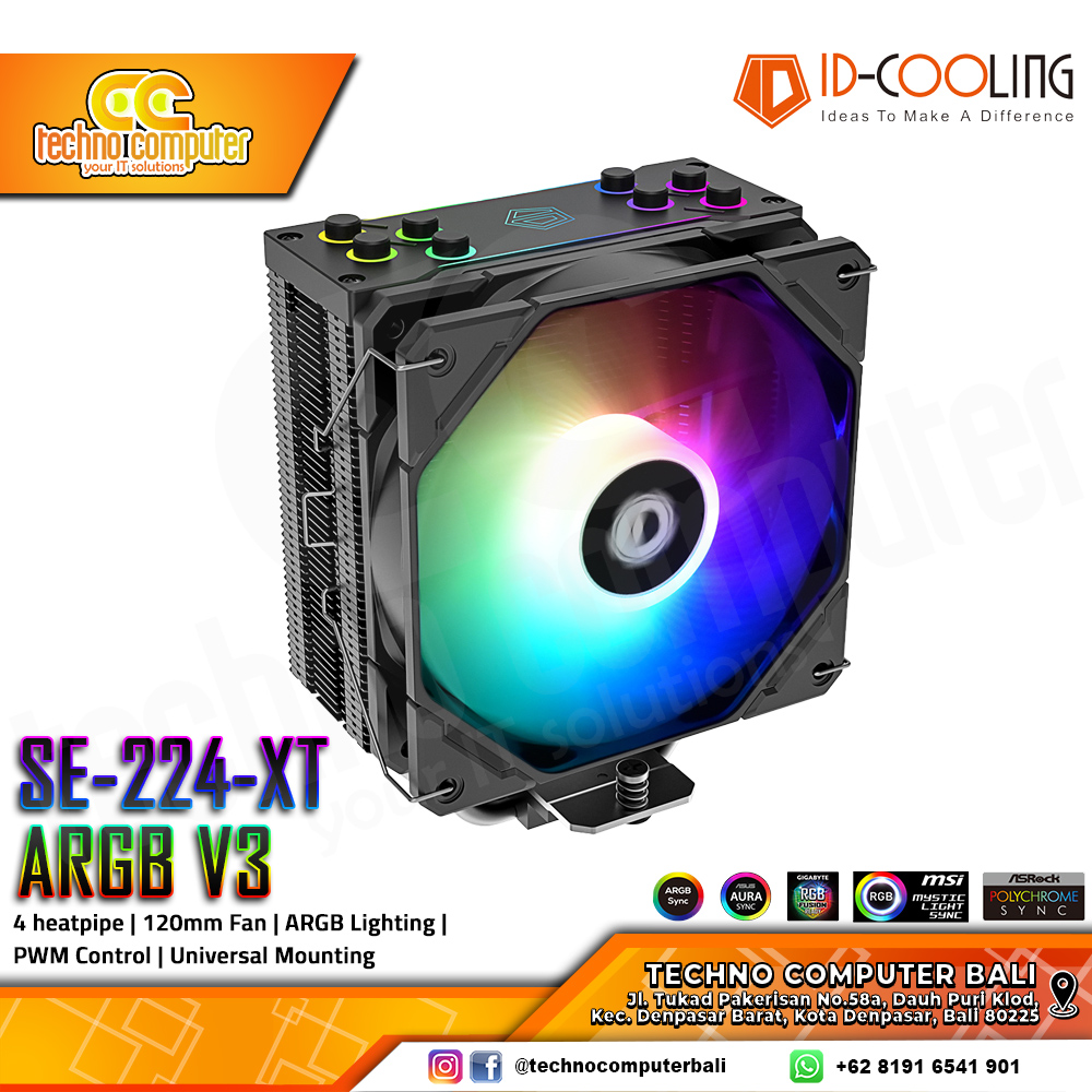 ID-COOLING SE-224-XT ARGB V3 - CPU Cooler - 120mm Air Cooler