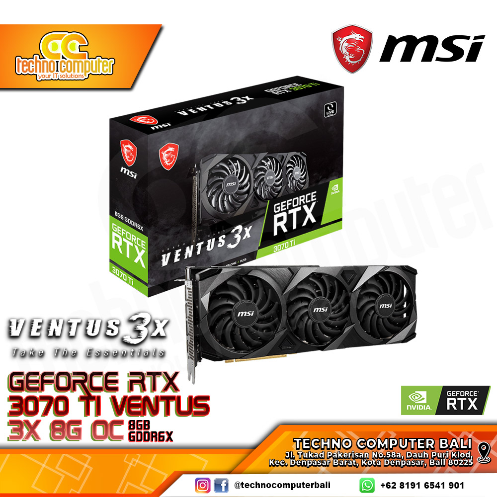 MSI NVIDIA GeForce RTX 3070 TI VENTUS 3x OC Edition 8GB GDDR6X
