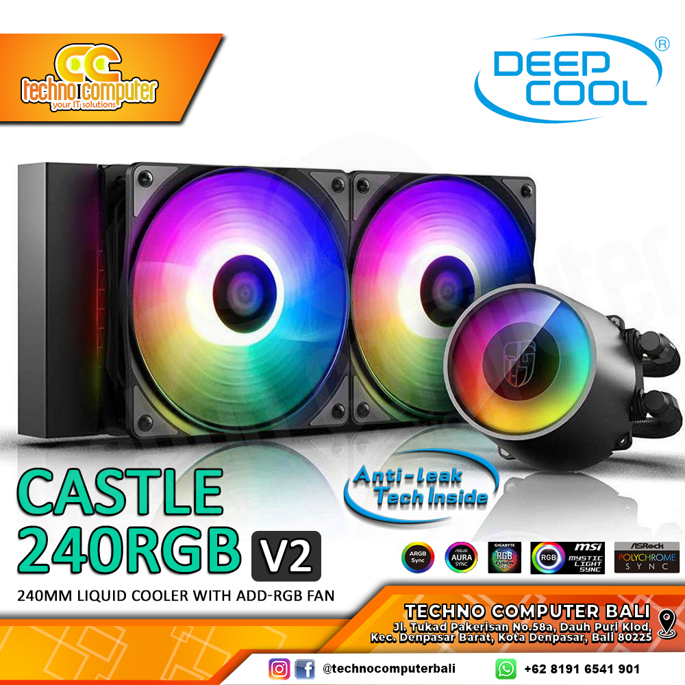 DEEPCOOL CASTLE 240RGB V2 - CPU Cooler - 240mm AIO Liquid Cooler