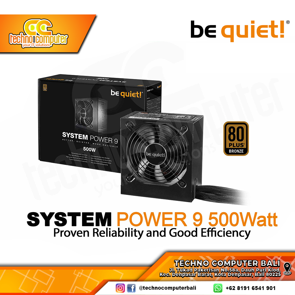 BE QUIET! SYSTEM POWER 9 500W 80+ Bronze (230v) - Non Modular