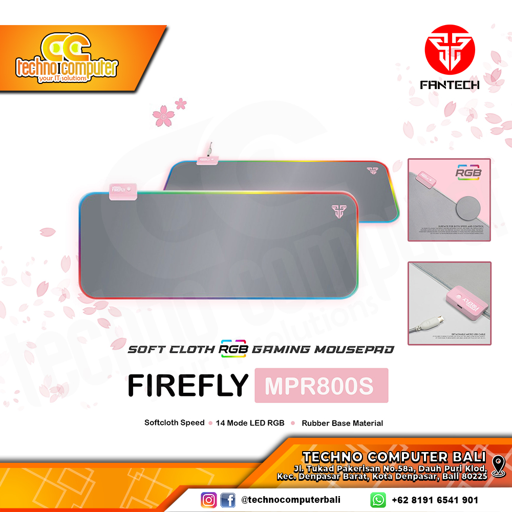 MOUSEPAD FANTECH FIREFLY MPR800s RGB Sakura Edition (780 x 300 x 4 mm) - Gaming Mousepad