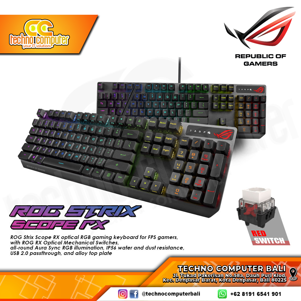 ASUS ROG Strix Scope RX - Mechanical RX Red Switch - Gaming Keyboard