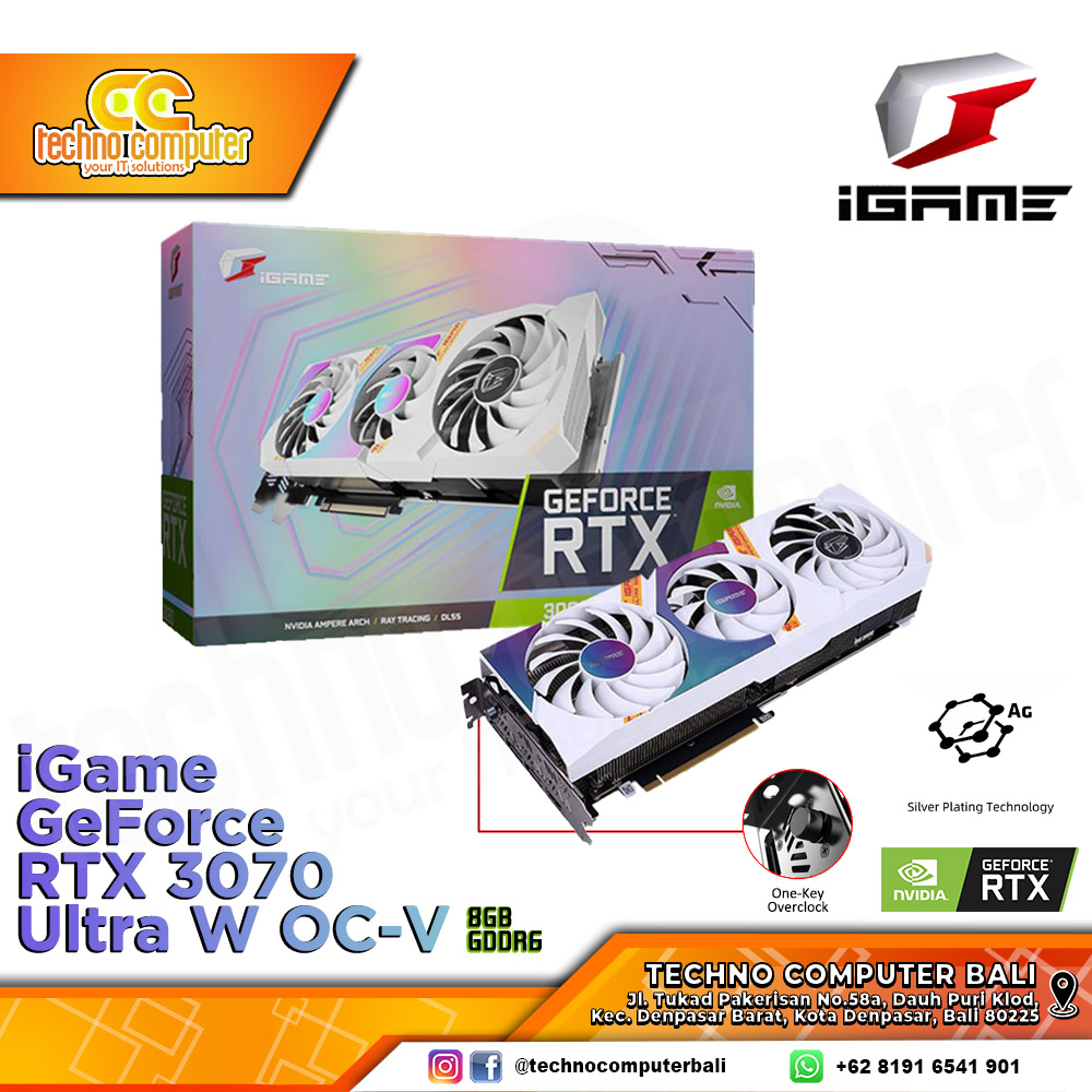 COLORFUL iGame NVIDIA GeForce RTX 3070 Ultra W OC Edition 8GB GDDR6 - White