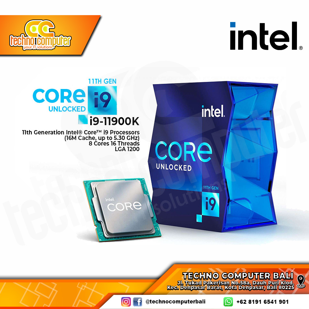 PROCESSOR INTEL CORE I9-11900K - 8 Cores 16 Threads Up to 5.3GHz - Socket LGA1200