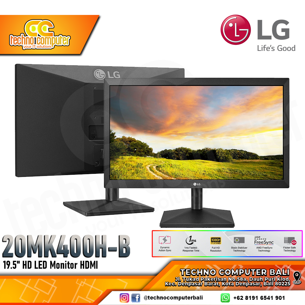 LG 20MK400H LED Monitor - 20 inch, FHD (1920 x 1080), TN, 75Hz, 1ms