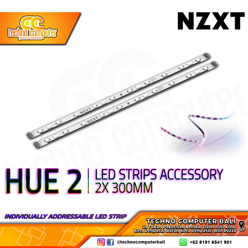 NZXT HUE 2 RGB LED Strip Extention Kit (2*300mm) - AH-2SA30-D1
