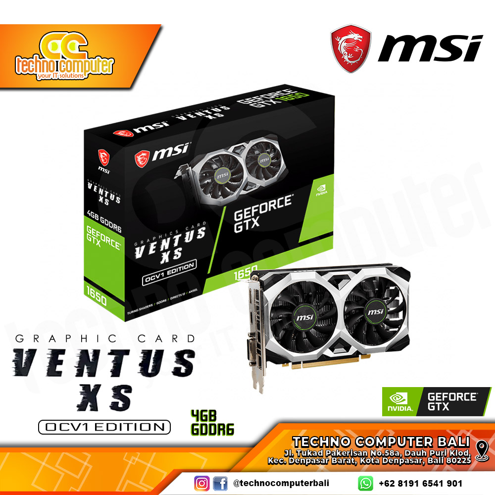 MSI NVIDIA GeForce GTX 1650 VENTUS XS OCV1 4GB GDDR6