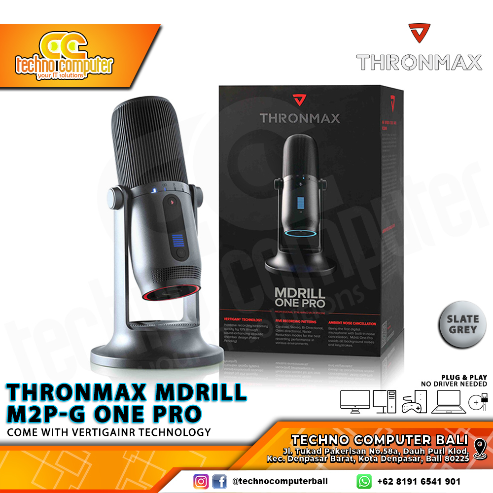 MICROPHONE THRONMAX MDRILL ONE PRO M2P-G Slate Grey - USB Profesional Condenser Microphone