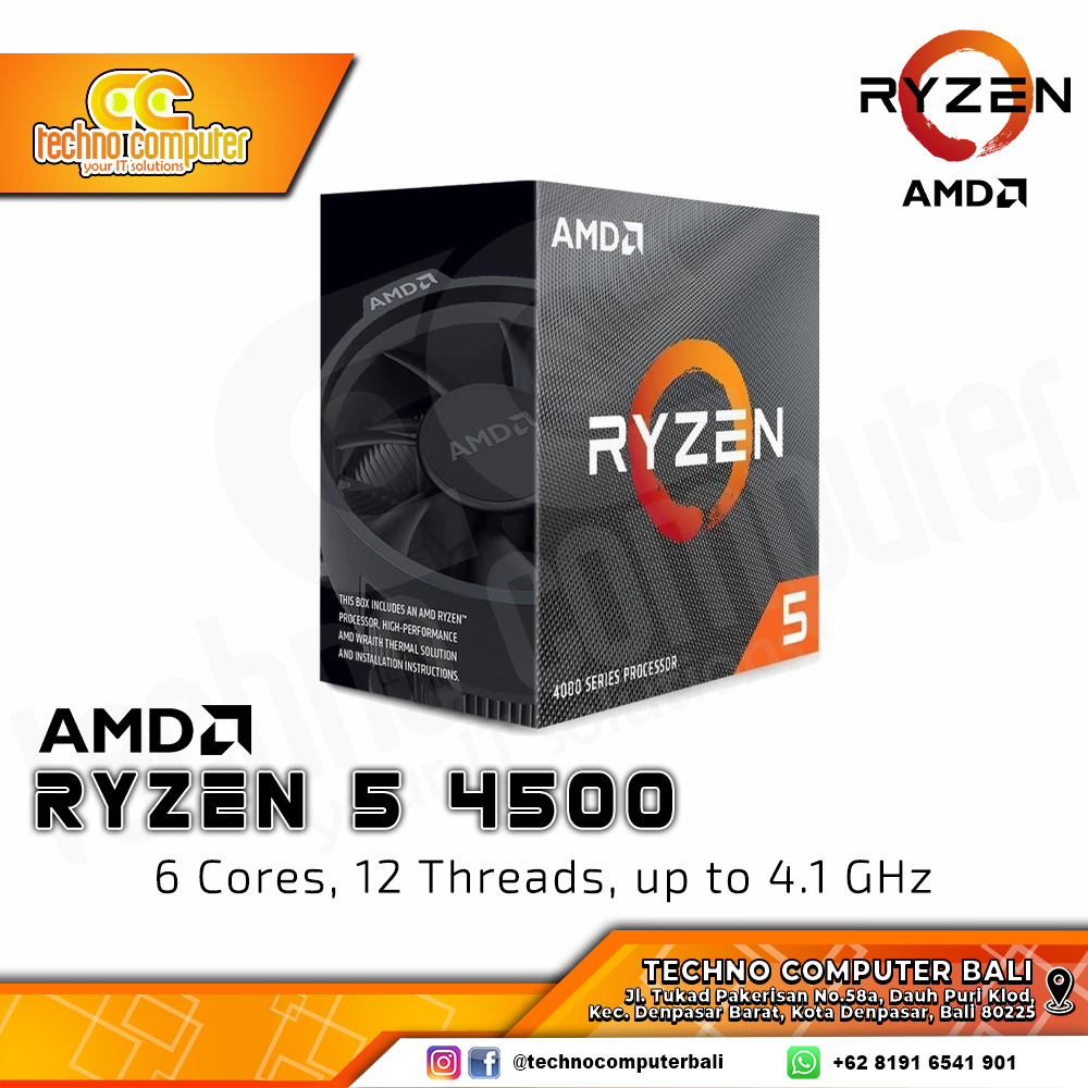 PROCESSOR AMD RYZEN 5 4500 - 6 Core 12 Threads Up to 4.1GHz - Socket AM4