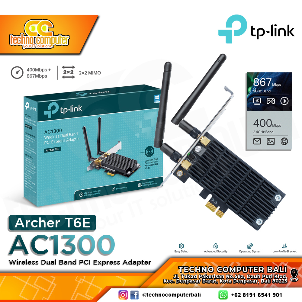 PCI-E WIFI TP-LINK ARCHER T6E AC1300 Wireless Dual Band PCI Express Adapter ver2.0
