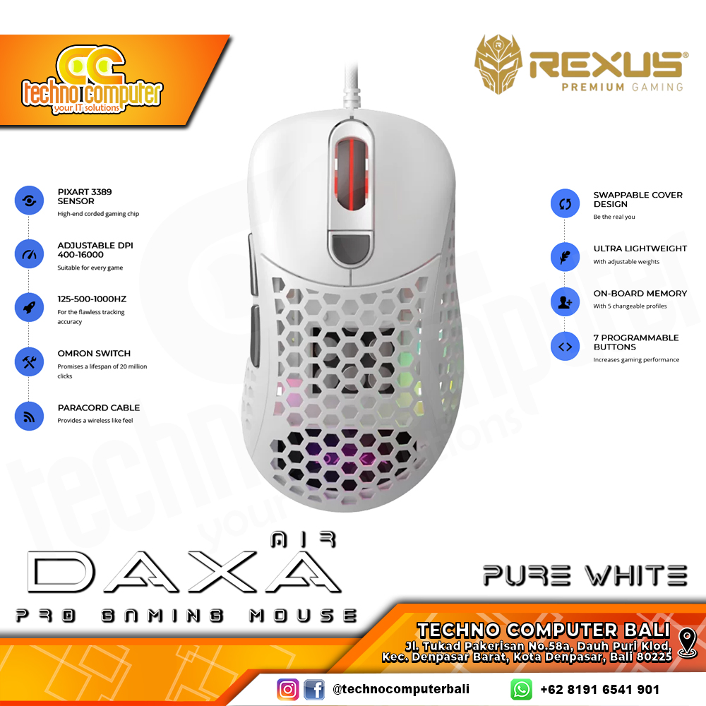 REXUS DAXA AIR White - Gaming Mouse