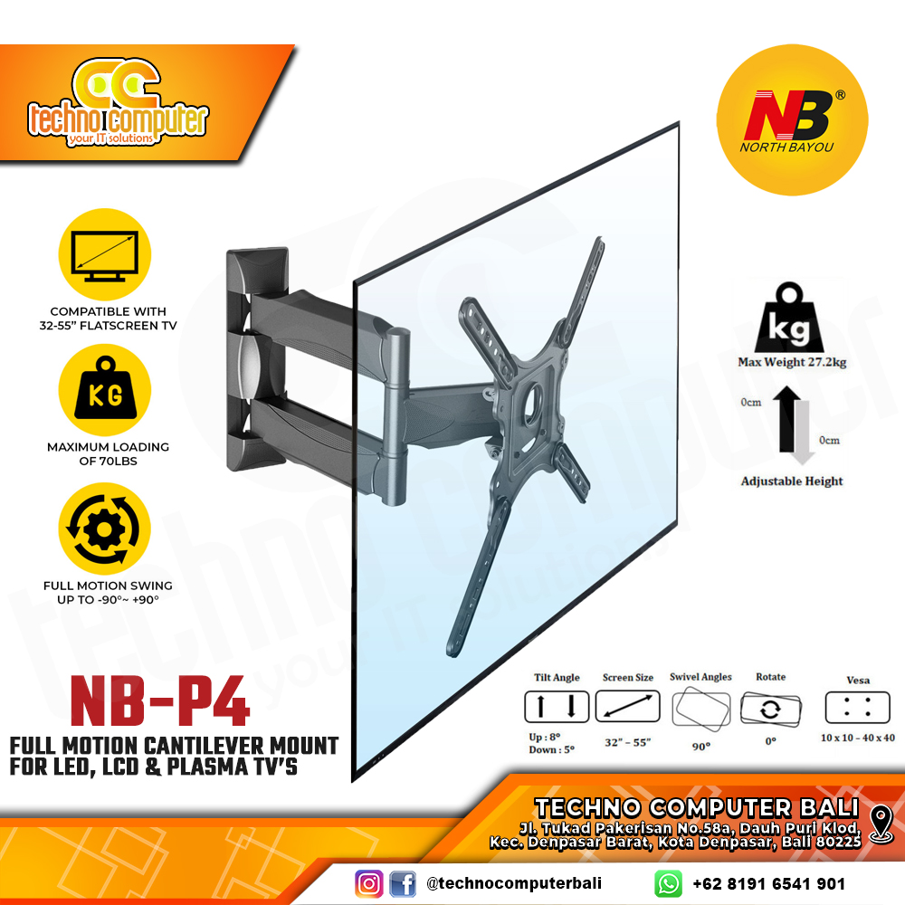 Bracket Monitor TV 32-55inch North Bayou NB-P4 Wall Mount Bracket