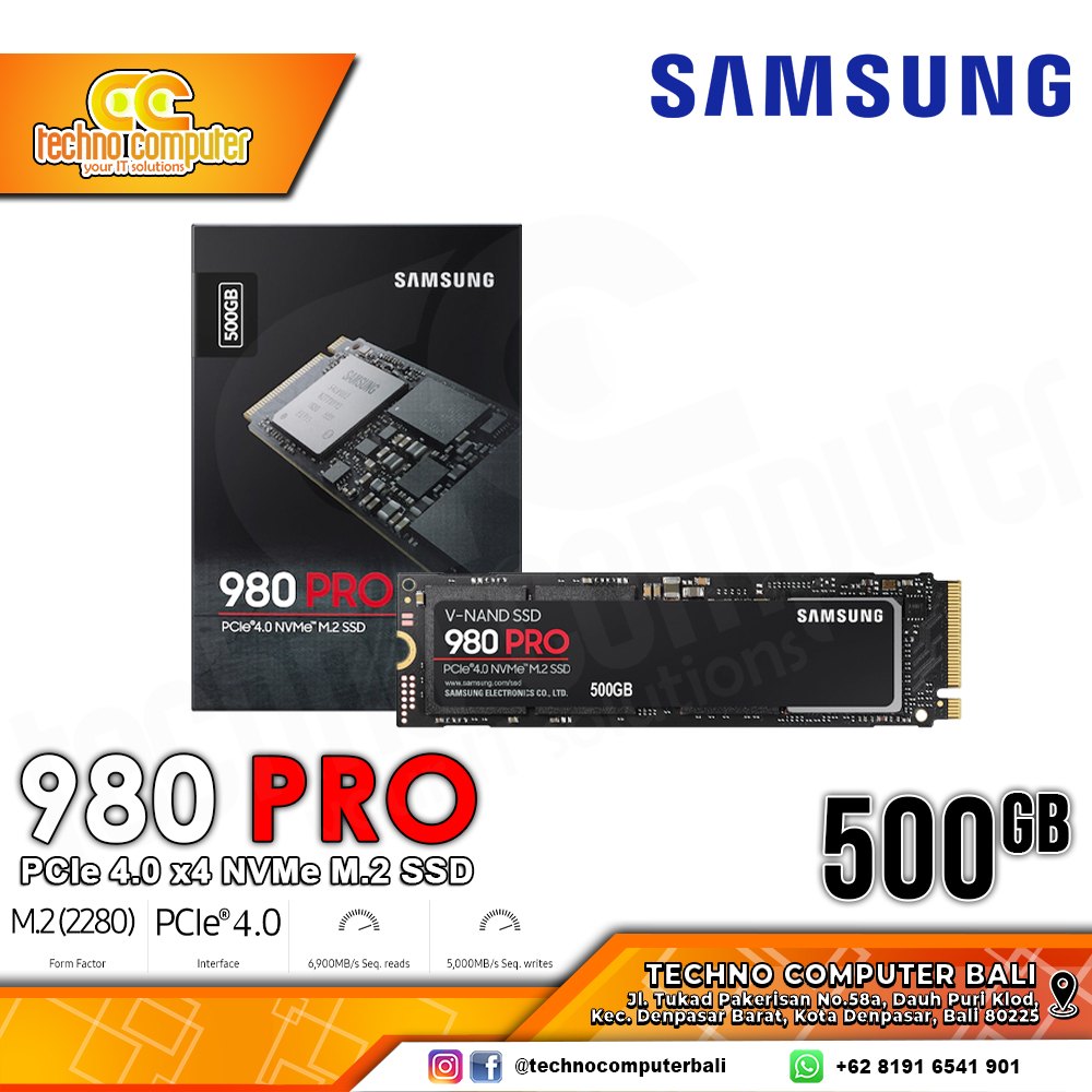 SSD SAMSUNG 980 Pro M.2 NVMe 2280 PCIe Gen4 x4 - 500GB
