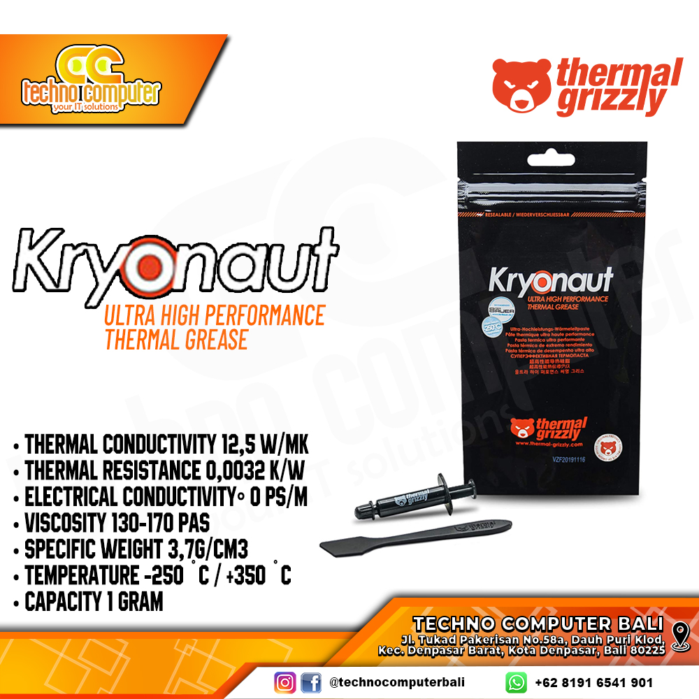 PASTA PROSESOR THERMAL GRIZZLY Kryonaut High Performance Thermal Paste - 1gr