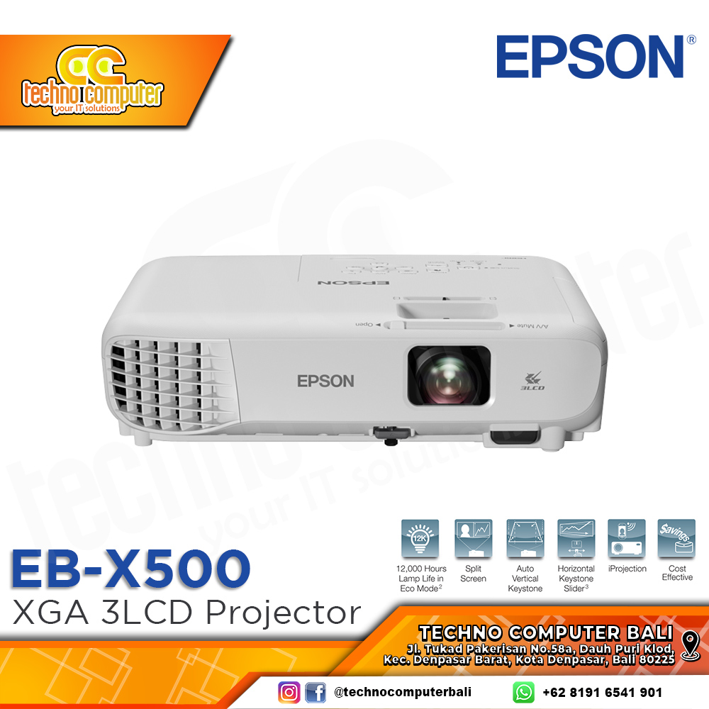 PROJECTOR EPSON EB-X500 XGA 3600 Lumens 3LCD