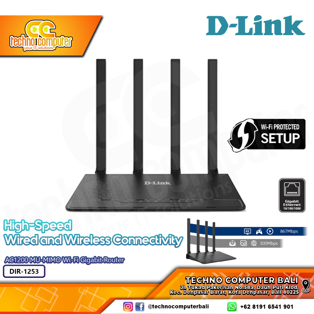 ROUTER D-LINK DIR-1253 AC1200 Gigabit Wireless Router