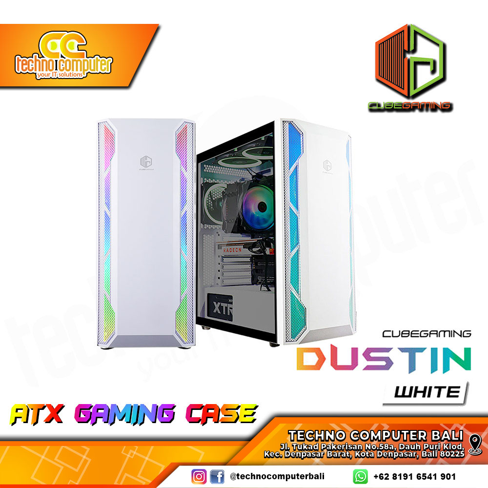 CASING CUBE GAMING DUSTIN White - Mid Tower ATX Case Tempered Glass