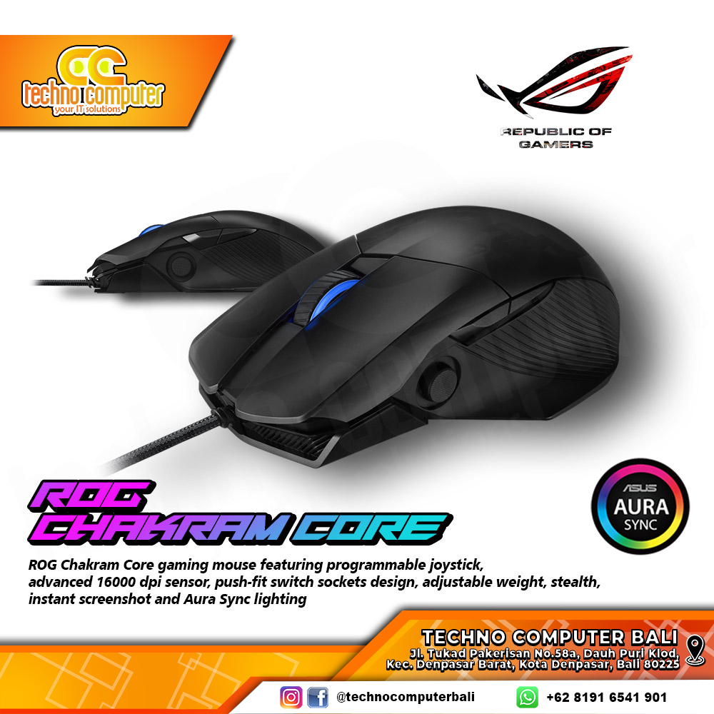 ASUS ROG Chakram Core with Programmable Joystick - Gaming Mouse