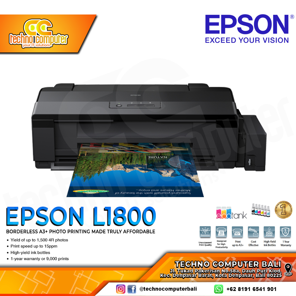 PRINTER EPSON L1800 A3 Photo Ink Tank