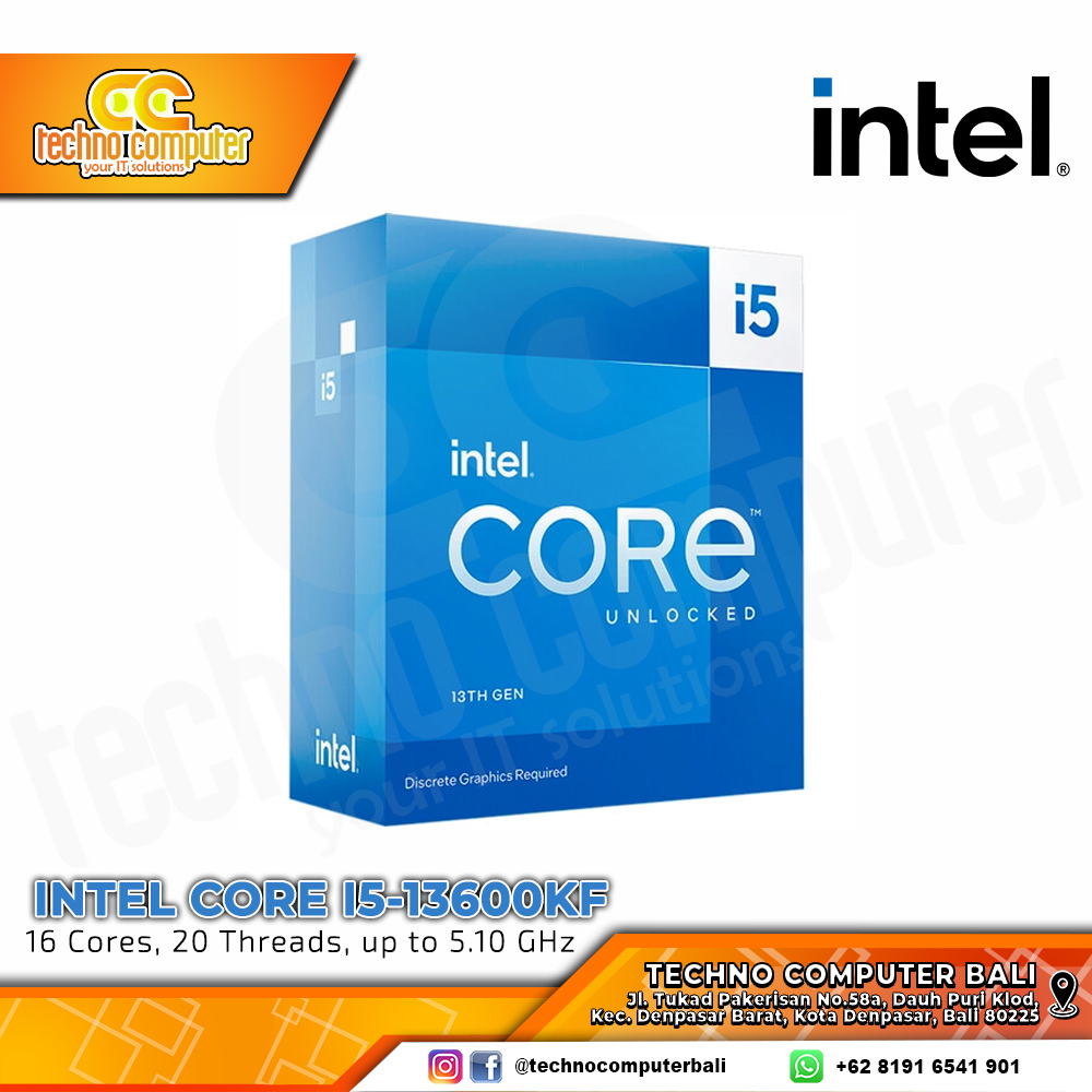 PROCESSOR INTEL CORE I5-13600KF - 14 Cores 20 Threads Up to 5.10GHz - Socket LGA1700