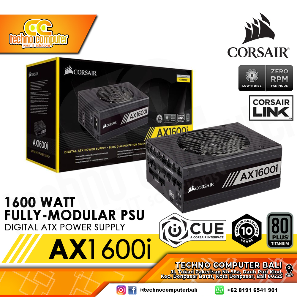 CORSAIR AX1600i Digital 1600W 80+ Titanium - Full Modular