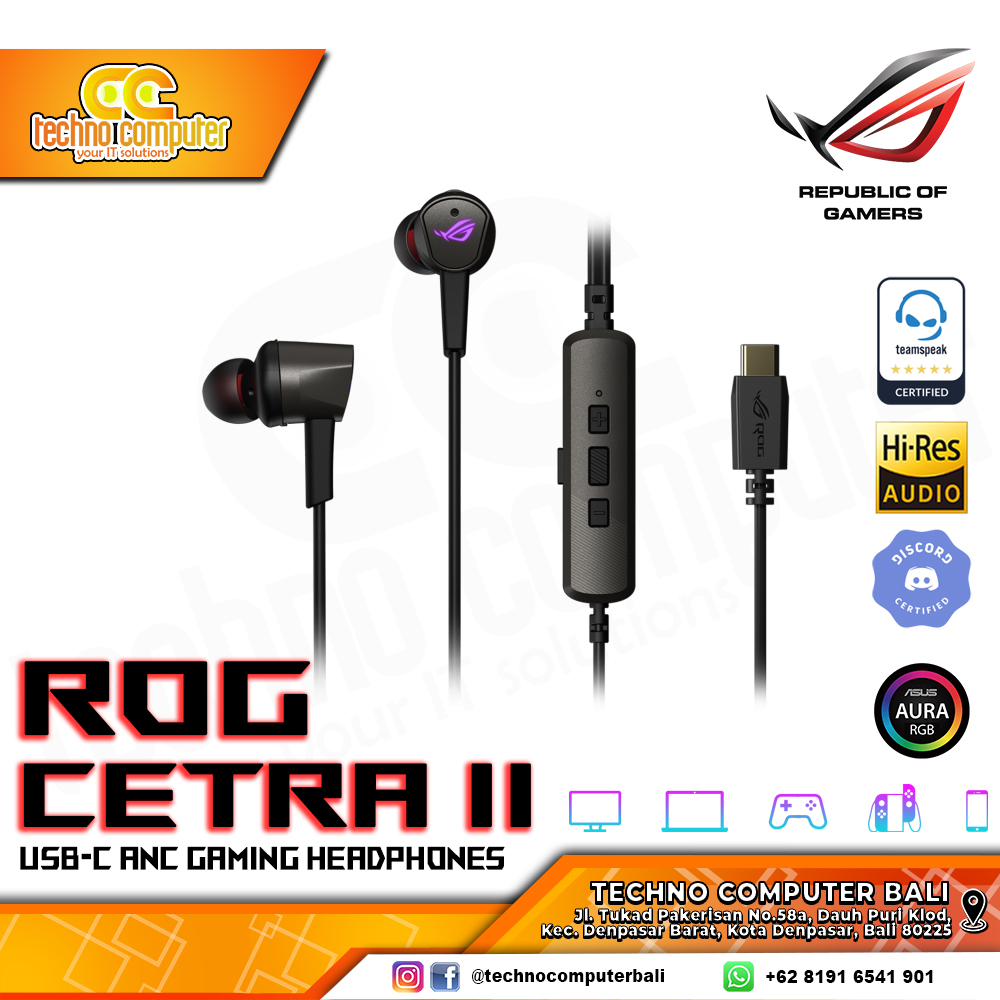 EARPHONE ASUS ROG Cetra II In-Ear Gaming Headphone - Gaming Earphone