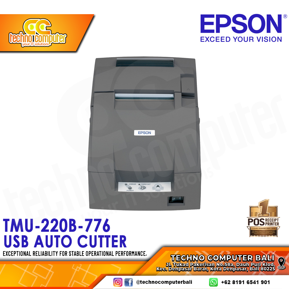 PRINTER KASIR Dot Matrix EPSON TM-U220B-776 USB Auto Cutter