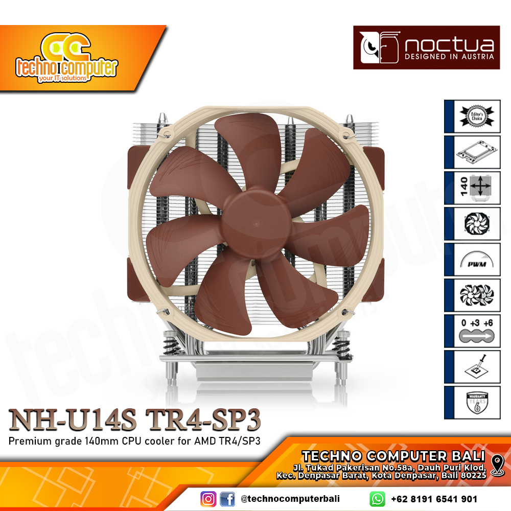 NOCTUA NH-U14S TR4-SP3 - CPU Cooler - 140mm Air Cooler