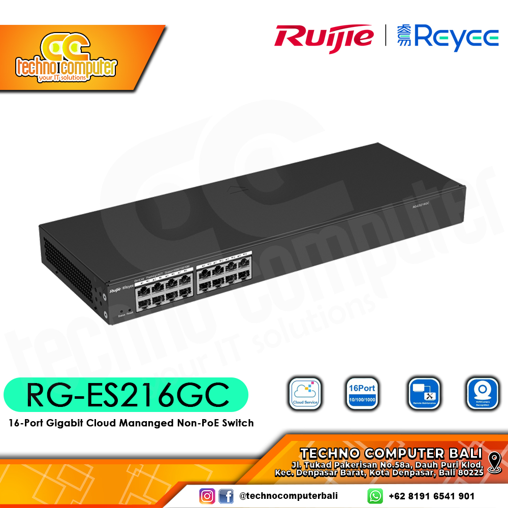 SWITCH HUB RUIJIE/REYEE RG-ES216GC 16-Port Gigabit Cloud Managed Switch