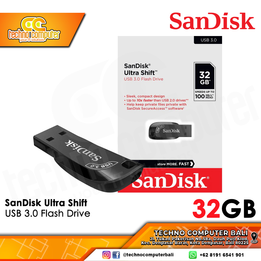 FLASHDISK SANDISK 32GB Ultra Shift USB 3.0 