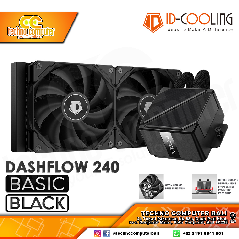 ID-COOLING DASHFLOW 240 Basic BLACK - CPU Cooler - 240mm AIO Liquid Cooler