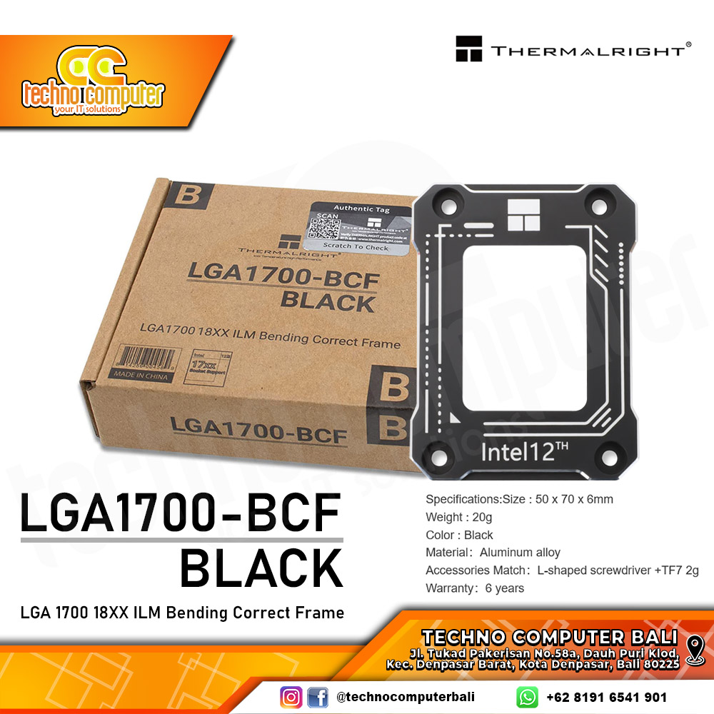 THERMALRIGHT LGA 17XX-BCF Black 12th Gen CPU Bending Corrector Frame LGA1700