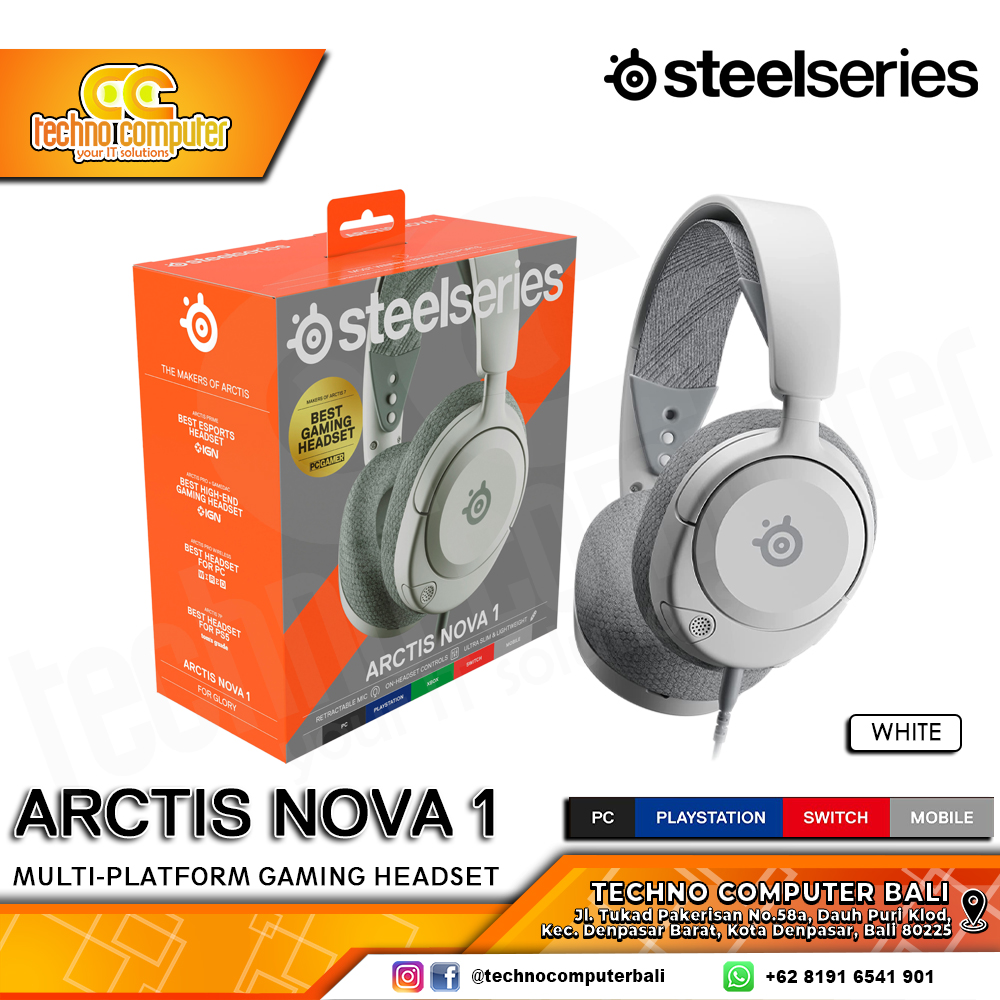 HEADSET STEELSERIES ARCTIS NOVA 1 White - Gaming Headset