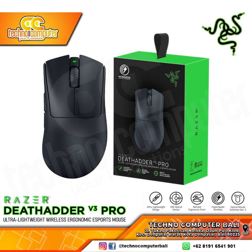 RAZER DeathAdder V3 Pro Wireless Black - Gaming Mouse Wireless