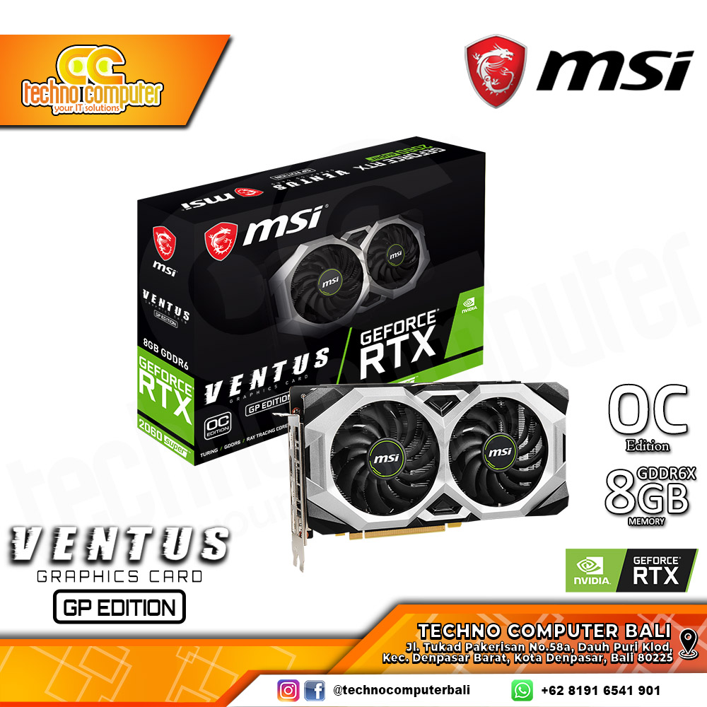 MSI NVIDIA GeForce RTX 2060 Super VENTUS GP OC Edition 8GB GDDR6