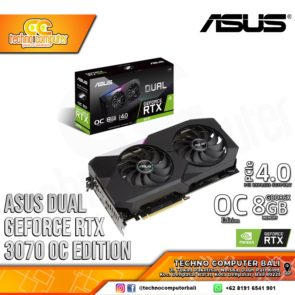 ASUS DUAL NVIDIA GeForce RTX 3070 v2 OC Edition 8GB GDDR6