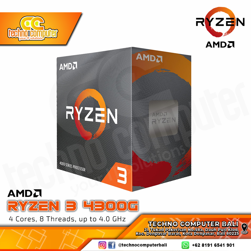 PROCESSOR AMD RYZEN 3 4300G - 4 Core 8 Threads Up to 4.0Ghz - Socket AM4