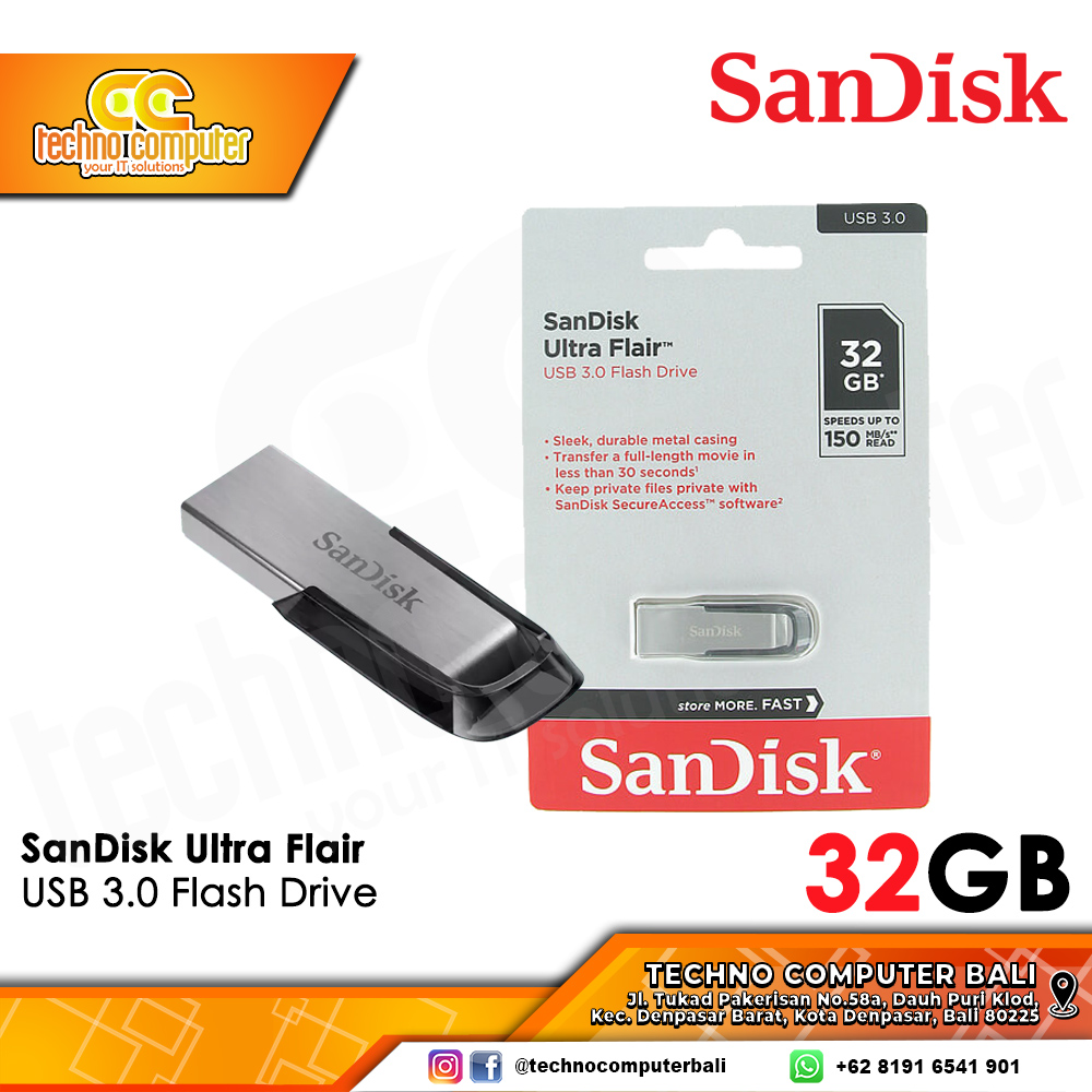 FLASHDISK SANDISK 32GB Ultra Flair USB 3.0 