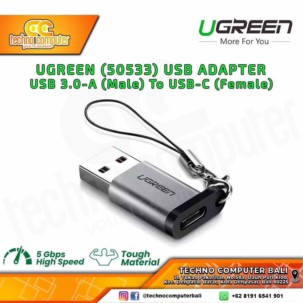 UGREEN ADAPTER USB - USB 3.0-A (Male) To USB-C (Female) - (50533)