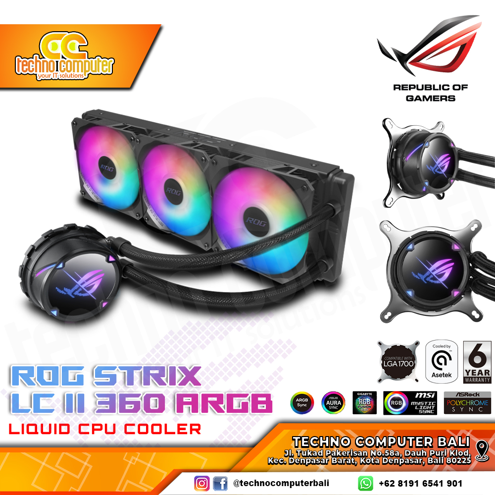 ASUS ROG STRIX LC II 360 ARGB - CPU Cooler - 360mm AIO Liquid Cooler