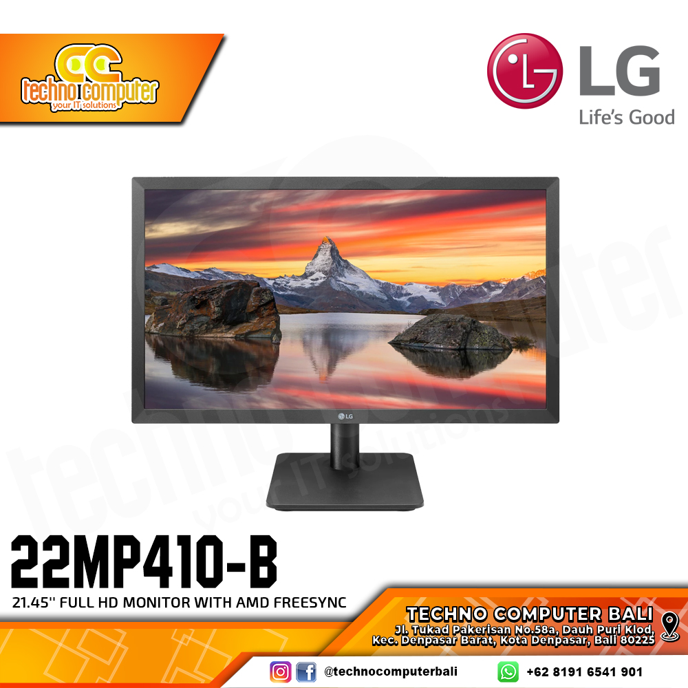 LG 22MP410-B LED Monitor - 22 inch, FHD (1920 x 1080), VA, 75Hz, 5ms