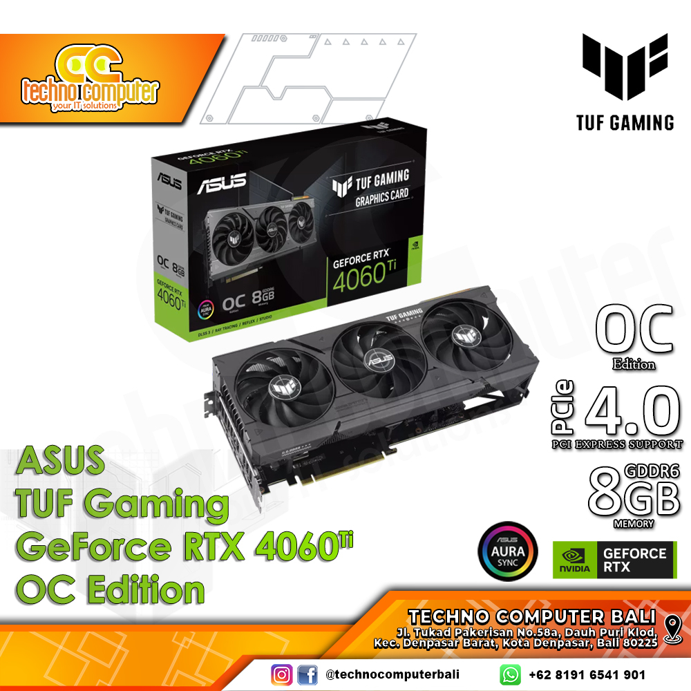 ASUS TUF GAMING NVIDIA GeForce RTX 4060 Ti OC Edition 8GB GDDR6