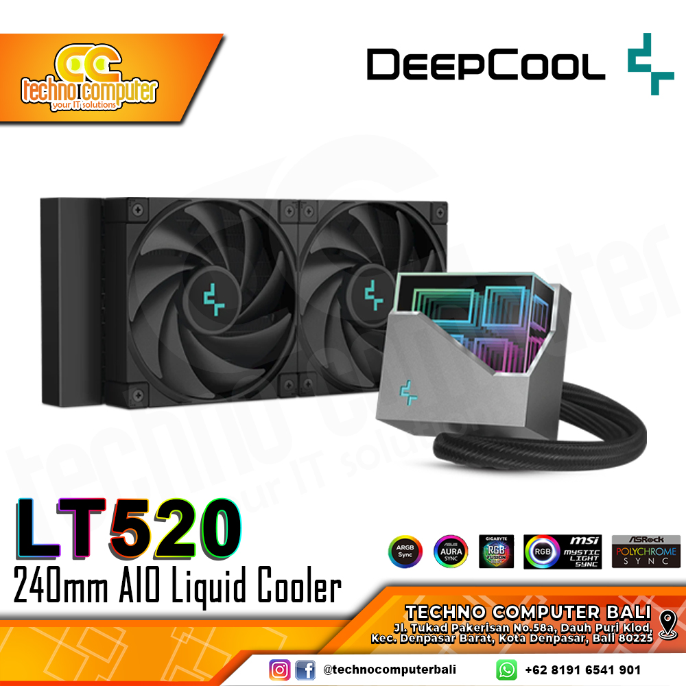 DEEPCOOL LT520 Black - CPU Cooler - 240mm AIO Liquid Cooler