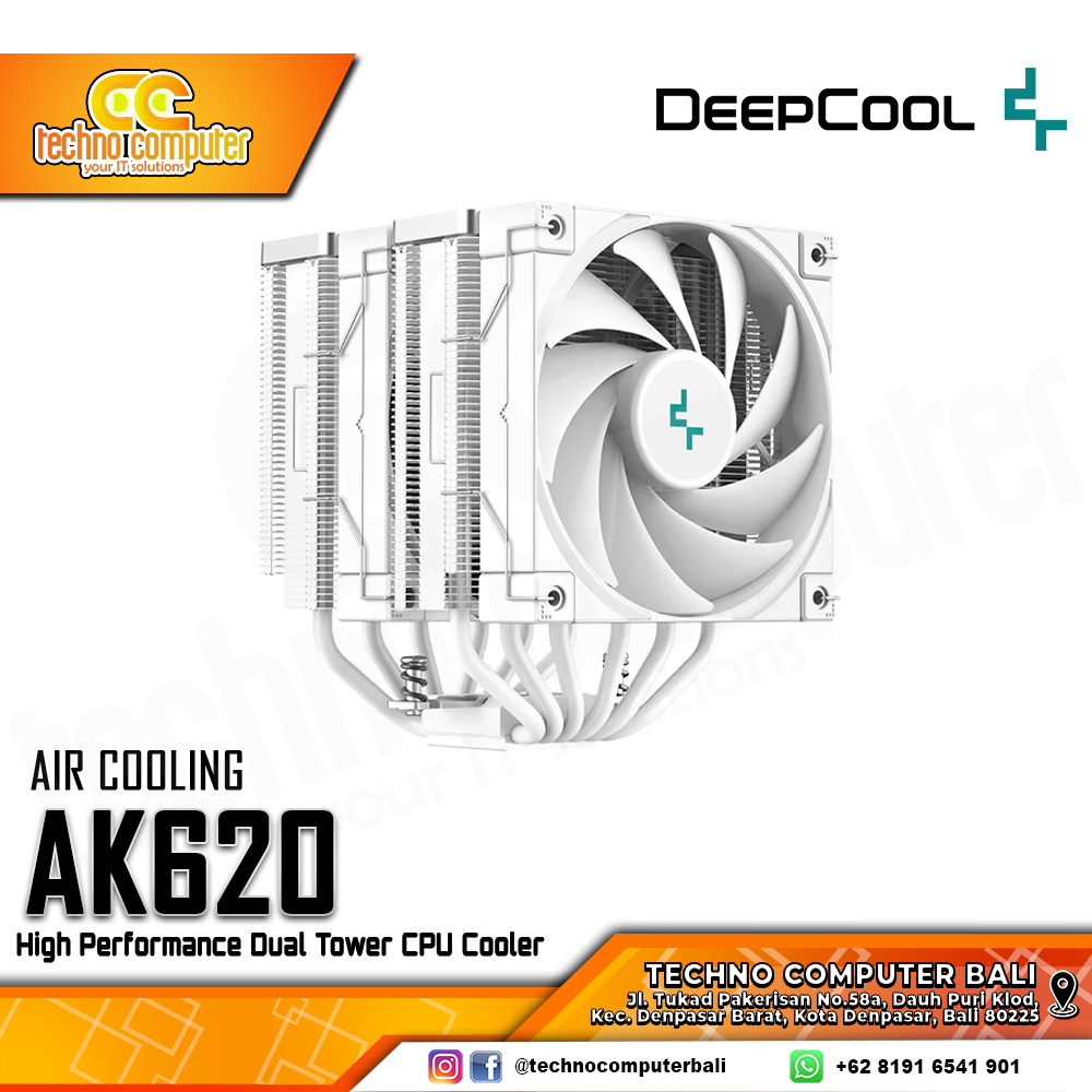 DEEPCOOL AK620 White - CPU Cooler - 120mm Air Cooler