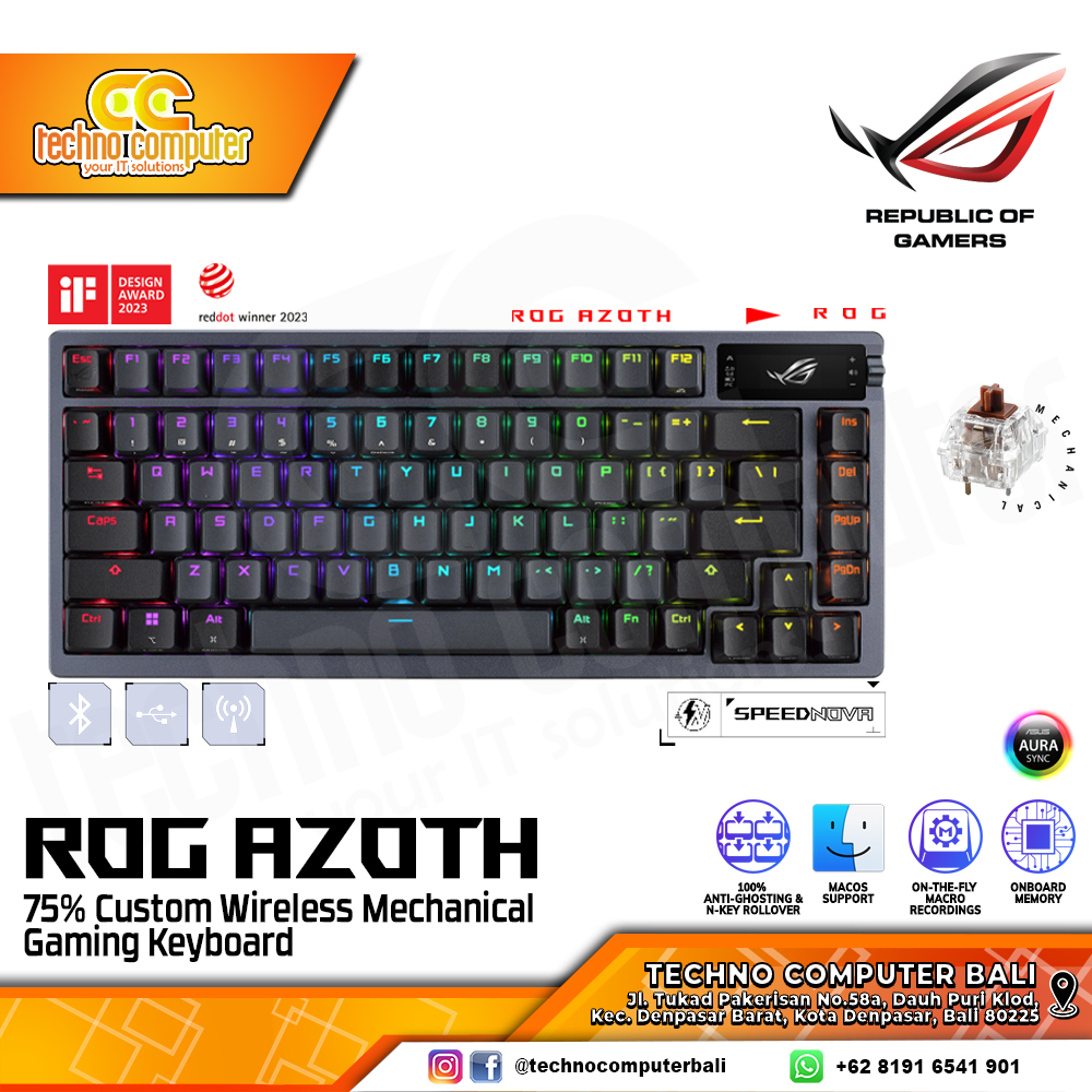ASUS ROG Azoth Black - Mechanical RX Brown Switch - Gaming Keyboard Wireless