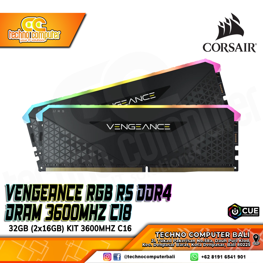 DDR4 CORSAIR VENGEANCE RGB RS 32GB (2x16GB) Kit 3600Mhz
