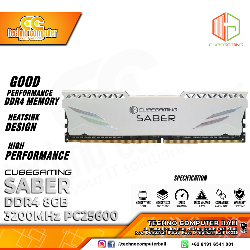DDR4 CUBE GAMING SABER 8GB (1x8GB) Single 3200Mhz